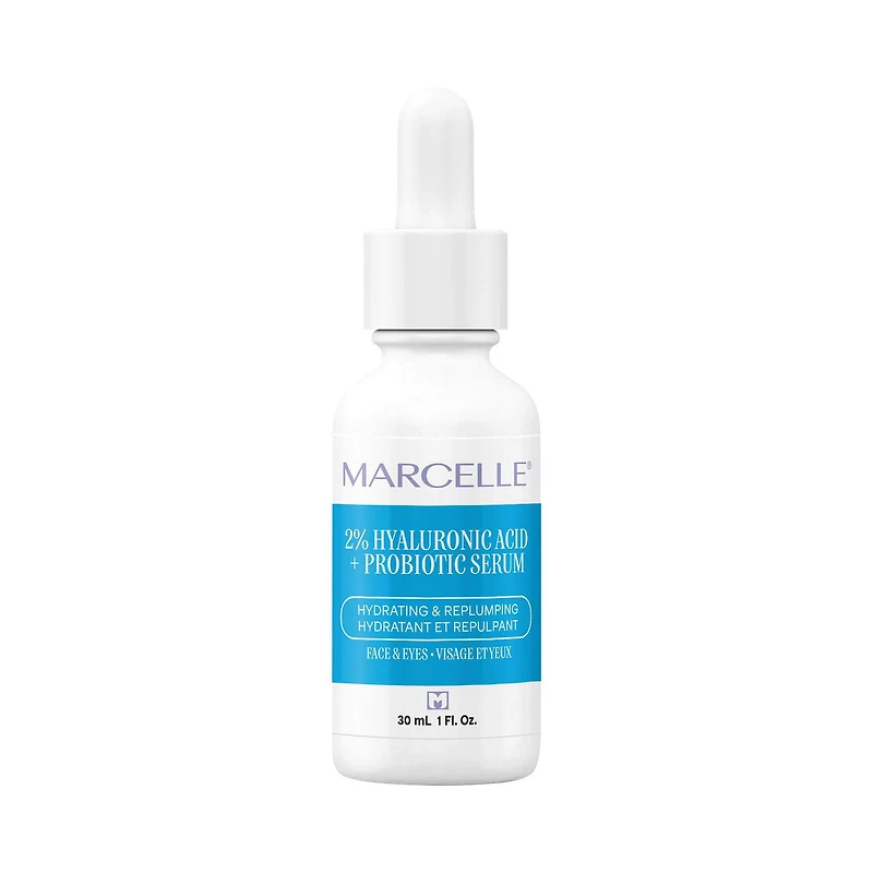 Marcelle Sérum 2 % acide hyaluronique + probiotique Hydratant et repulpant, 30 mL