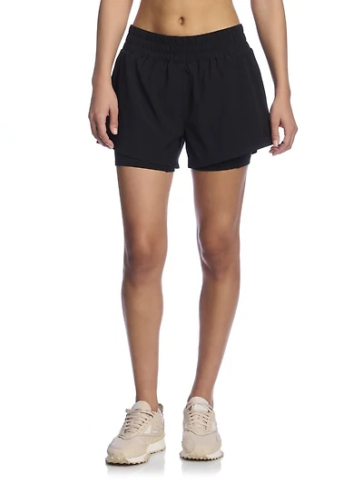 Reebok Women’s ‘Reflex’ 2-in-1 High Performance Shorts with Compression, Sizes XS-2XL