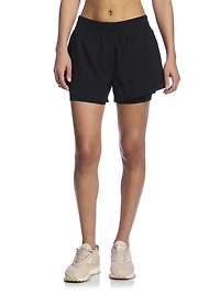 Short de compression haute performance 2 en 1 « Reflex » pour femme de Reebok Tailles XS-2XL
