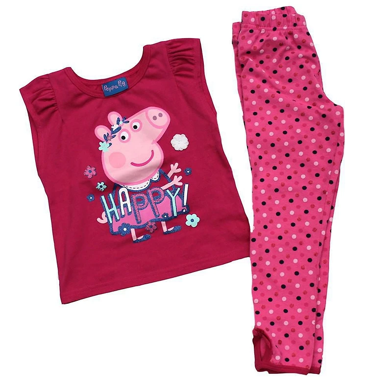Ensemble 2 pièces avec legging ,t-shirt de Peppa Pig pour petites filles
