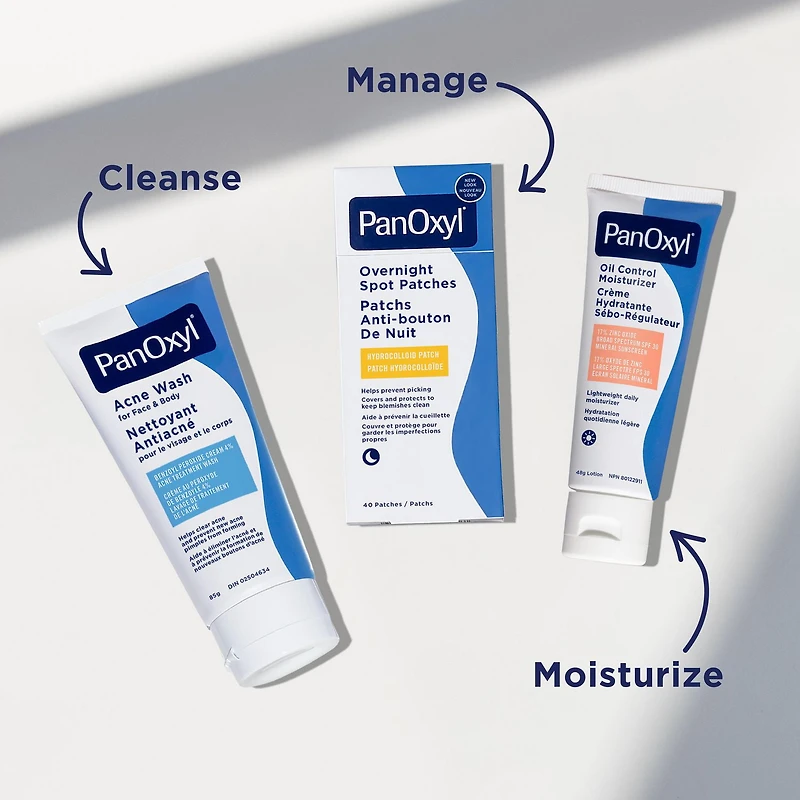 Nettoyant anti-acné PanOxyl, peroxyde de benzoyle 4 %, aide à éliminer l’acné