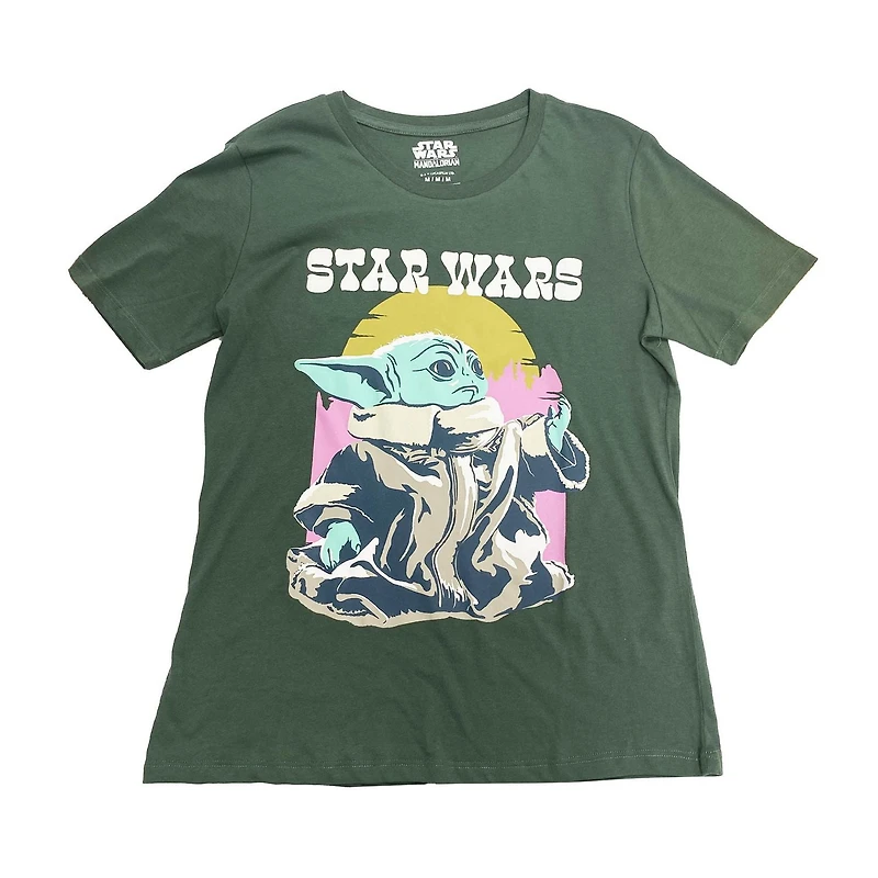 Star Wars The Mandalorian Ladies Grogu Short Sleeve T-Shirt, Sizes: XS-XL