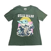 Star Wars The Mandalorian Ladies Grogu Short Sleeve T-Shirt, Sizes: XS-XL