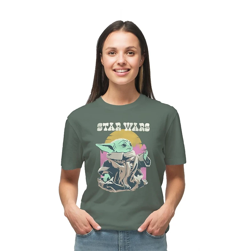 Star Wars The Mandalorian Ladies Grogu T-shirt à manches courtes Tailles: TP-TG