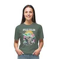 Star Wars The Mandalorian Ladies Grogu T-shirt à manches courtes Tailles: TP-TG