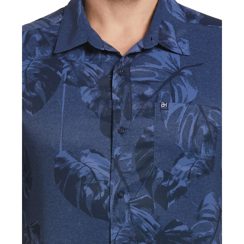 BH Chemise tissée boutonnée tropicale pour homme