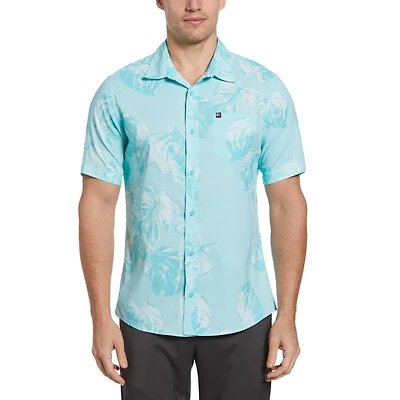 BH Chemise tissée boutonnée tropicale pour homme