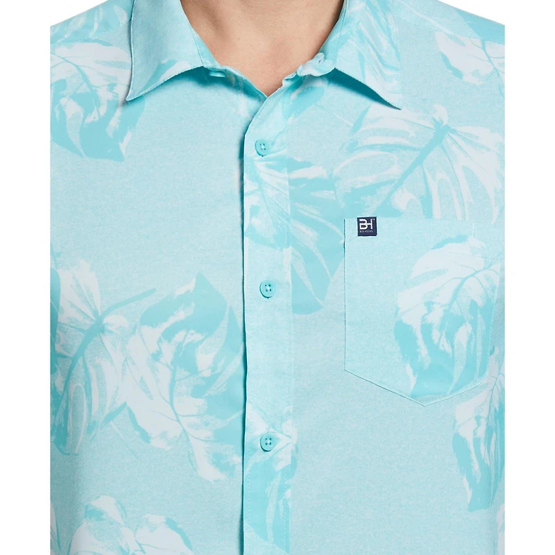 BH Chemise tissée boutonnée tropicale pour homme