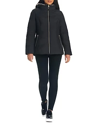 Détails Blouson zippé sur le devant avec capuche en faux sherpa pour femmes