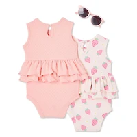 Lot de 2 combinaisons de soleil George pour bébés filles