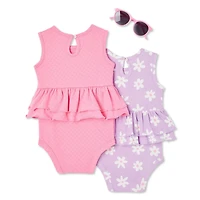 Lot de 2 combinaisons de soleil George pour bébés filles