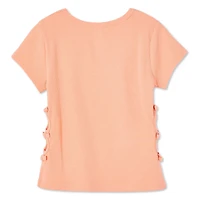 T-shirt à motif ajouré sur les côtés George pour filles