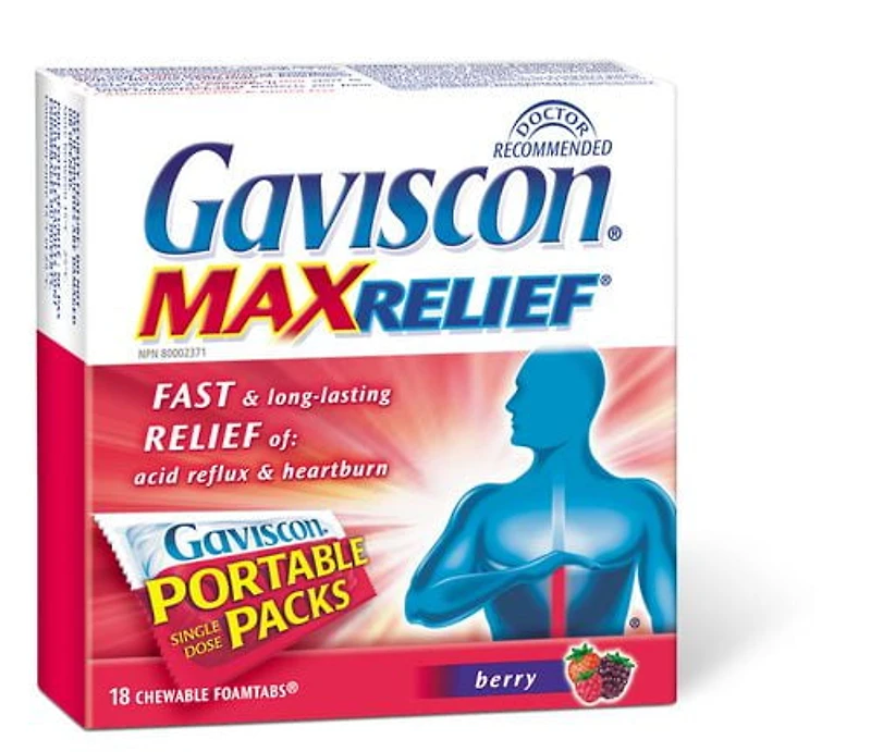Gaviscon Maxi Soulagement Foamtabs À  Croquer Mélange De Baies 18 CT