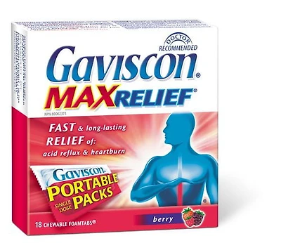 Gaviscon Maxi Soulagement Foamtabs À  Croquer Mélange De Baies 18 CT