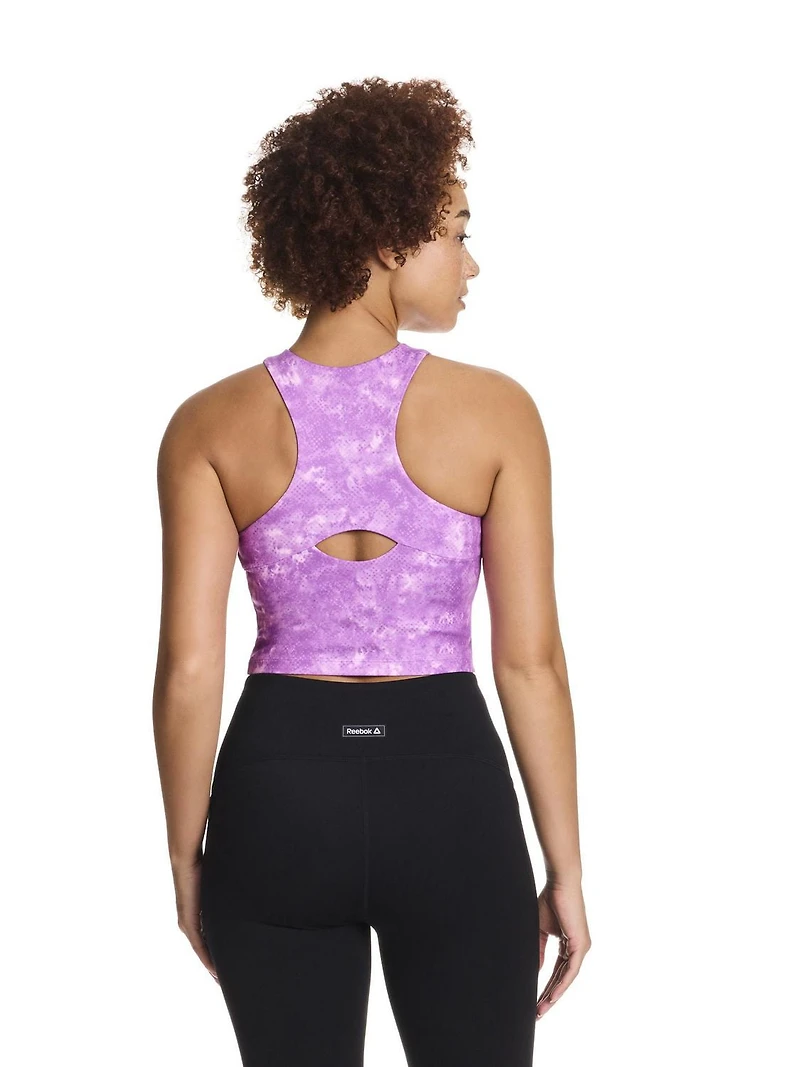 Soutien-gorge court imprimé « Sprinter » Reebok à impact moyen pour femmes avec bonnets amovibles