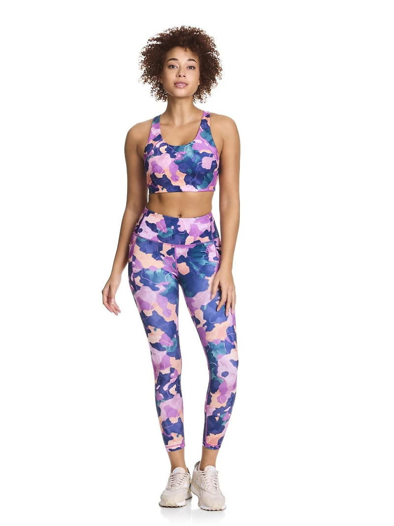 Reebok Women's ‘Reflex’ Medium Impact Printed Sports Bra With Removable Cups