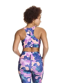 Reebok Women's ‘Reflex’ Medium Impact Printed Sports Bra With Removable Cups