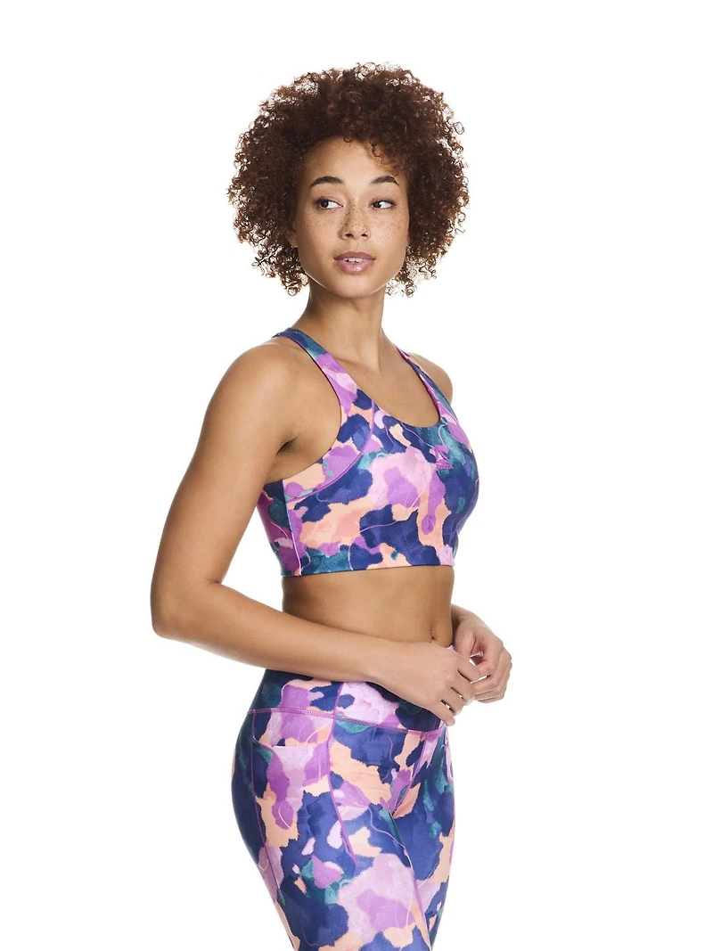 Reebok Women's ‘Reflex’ Medium Impact Printed Sports Bra With Removable Cups