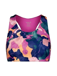 Reebok Women's ‘Reflex’ Medium Impact Printed Sports Bra With Removable Cups