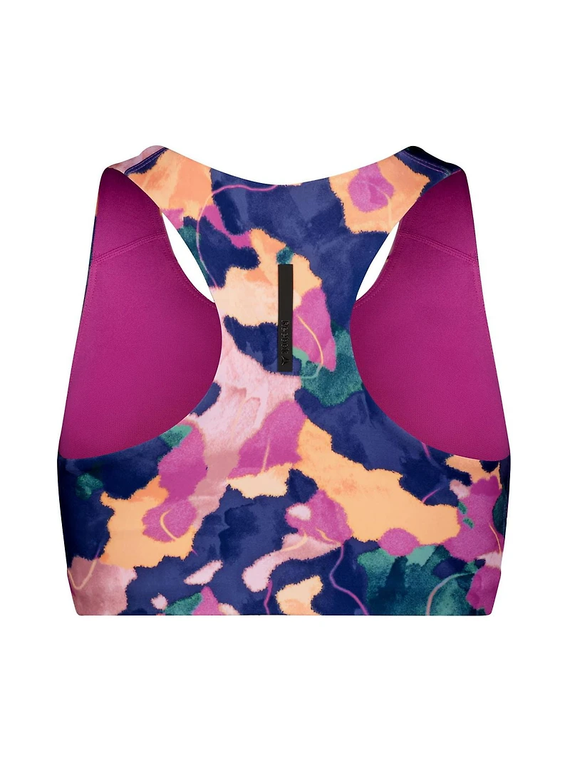 Reebok Women's ‘Reflex’ Medium Impact Printed Sports Bra With Removable Cups