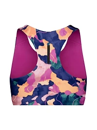 Reebok Women's ‘Reflex’ Medium Impact Printed Sports Bra With Removable Cups