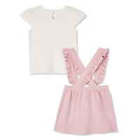 LOVE Ellen DeGeneres Baby Girls' Organic Cotton Skirtall 2-Piece Set