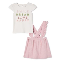 LOVE Ellen DeGeneres Baby Girls' Organic Cotton Skirtall 2-Piece Set
