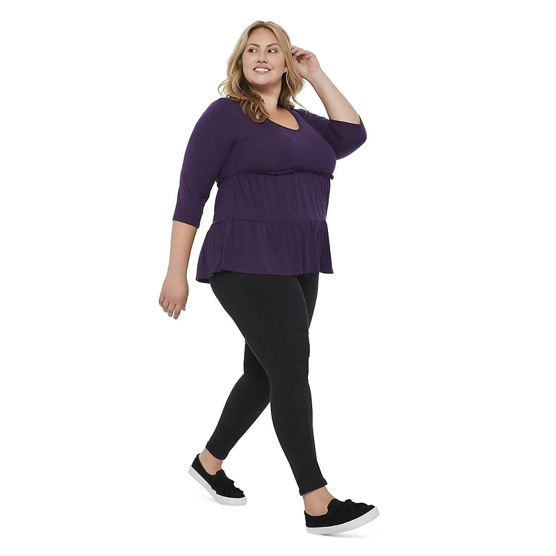 George Plus Women's V-Neckline Tiered Top