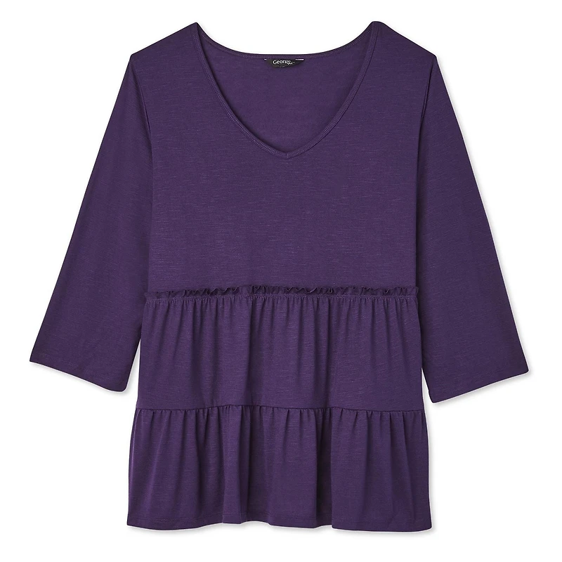 George Plus Women's V-Neckline Tiered Top