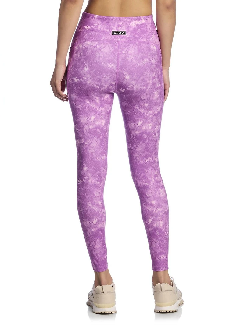 Legging imprimé taille haute « Sprinter » Reebok pour femme, entrejambe de 63 cm, coupe 7/8, avec poches