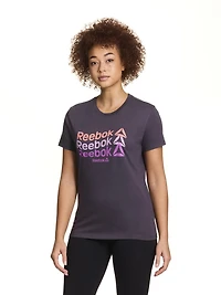 T-shirt graphique à manches courtes « Wavy Linear Repeat » pour femme de Reebok