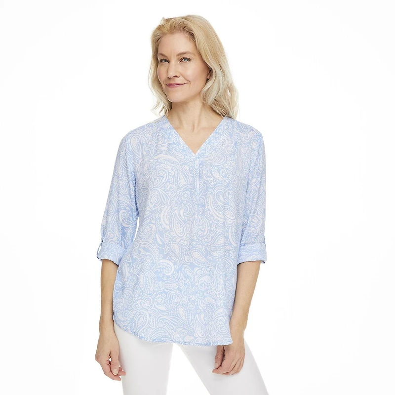 Penmans Women's Printed V-Neckline Blouse