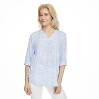Penmans Women's Printed V-Neckline Blouse