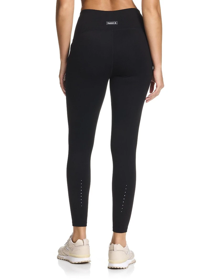 Legging 7/8 taille haute Reebok « Sprinter » pour femme avec poches et entrejambe de 63 cm