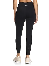 Legging 7/8 taille haute Reebok « Sprinter » pour femme avec poches et entrejambe de 63 cm