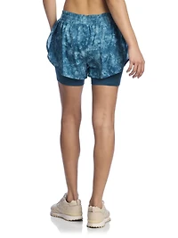 Reebok Women’s ‘Sprinter’ 2-in-1 High Performance Printed Shorts with Compression