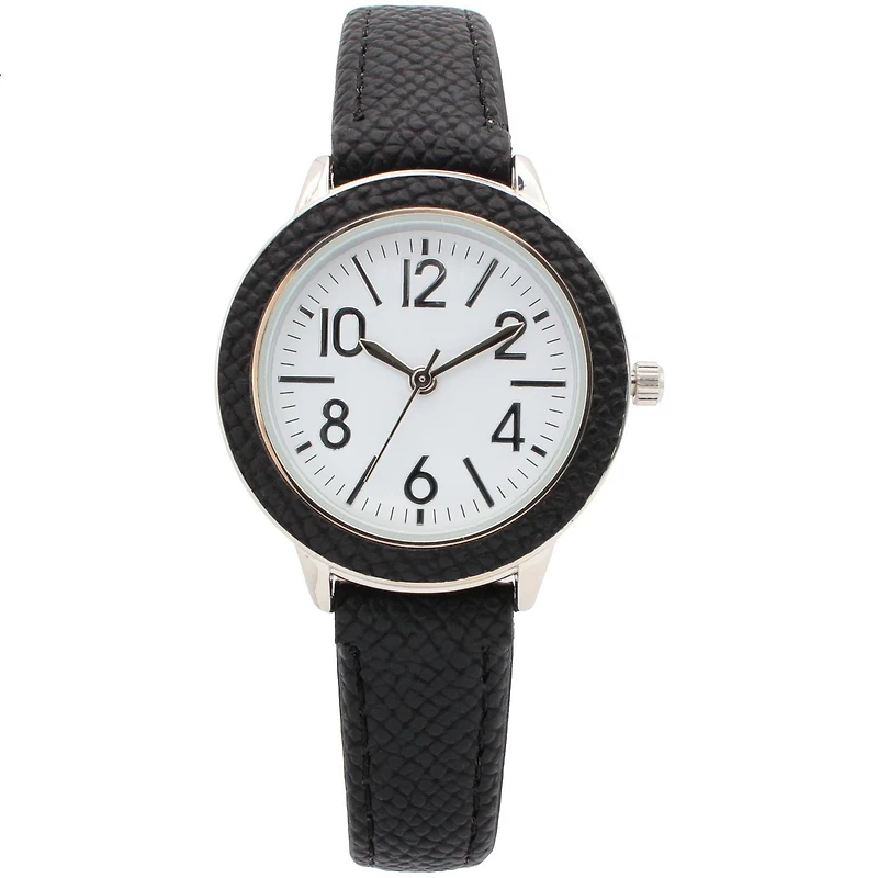 Montre  pour femme avec bracelet noir Montre tendance pour femmes