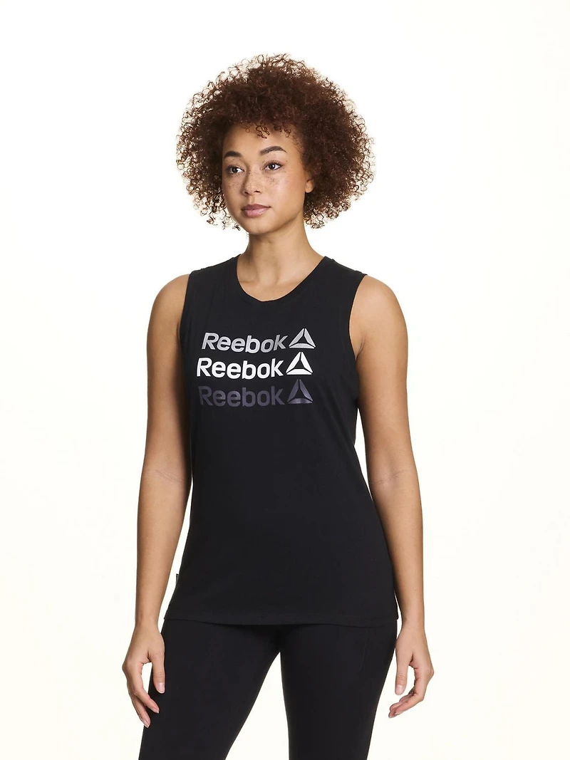 Reebok Women’s ‘Metallic Linear Repeat’ Graphic Tank Top
