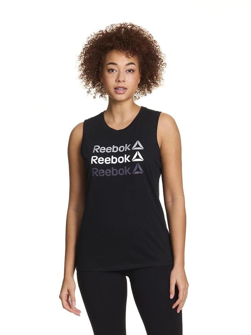 Reebok Women’s ‘Metallic Linear Repeat’ Graphic Tank Top