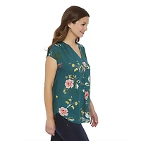 George Women's Pleated V-Neck Top