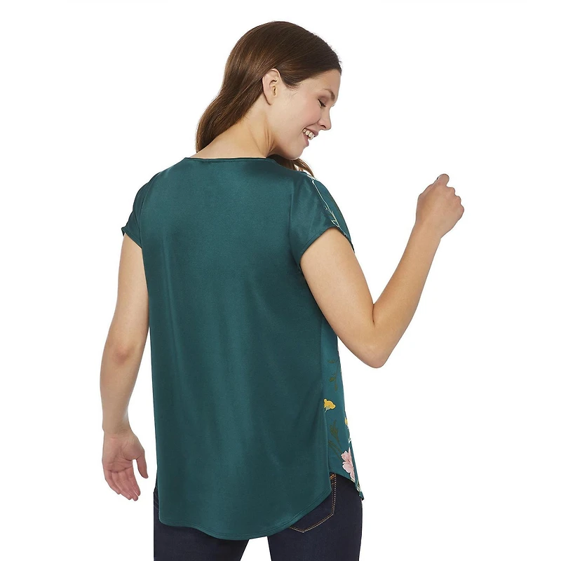 George Women's Pleated V-Neck Top