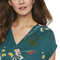 George Women's Pleated V-Neck Top