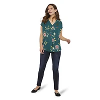 George Women's Pleated V-Neck Top