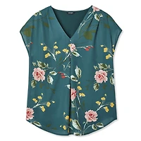 George Women's Pleated V-Neck Top
