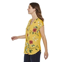 Haut plissé avec encolure en V George pour femmes