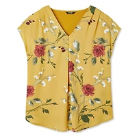 George Women's Pleated V-Neck Top