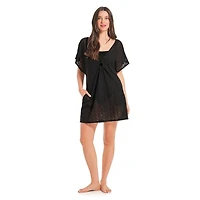 Krista Women's V-Neck Kimono Sleeve Beach Cover-Up Tunic