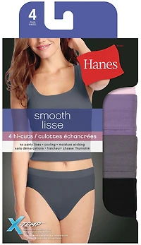 Paquet de 4 Hanes pour femmes Hi-Cut Tailles petites - 2X grandes