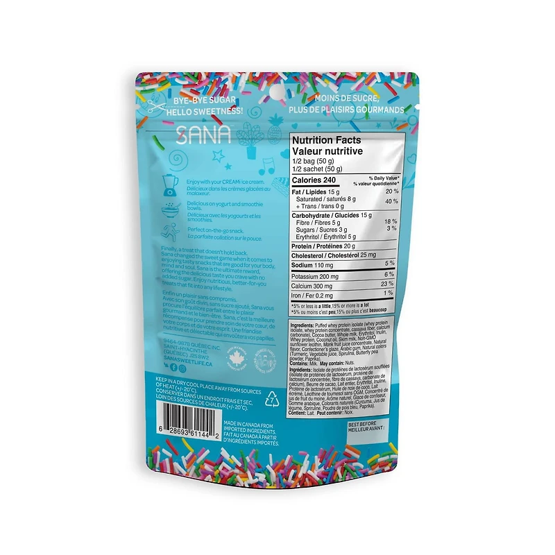 Sana Birthday Cake Chocolate-Style Covered Protein Bites, No Added Sugar, 100g