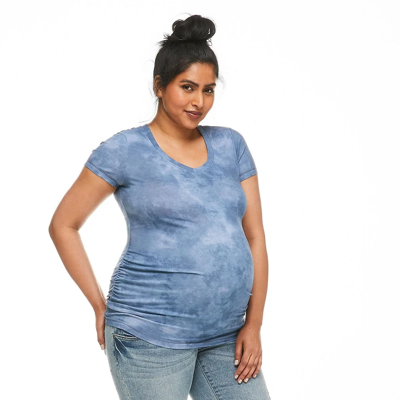 Paisley Sky Maternity Basic V-Neckline Tee
